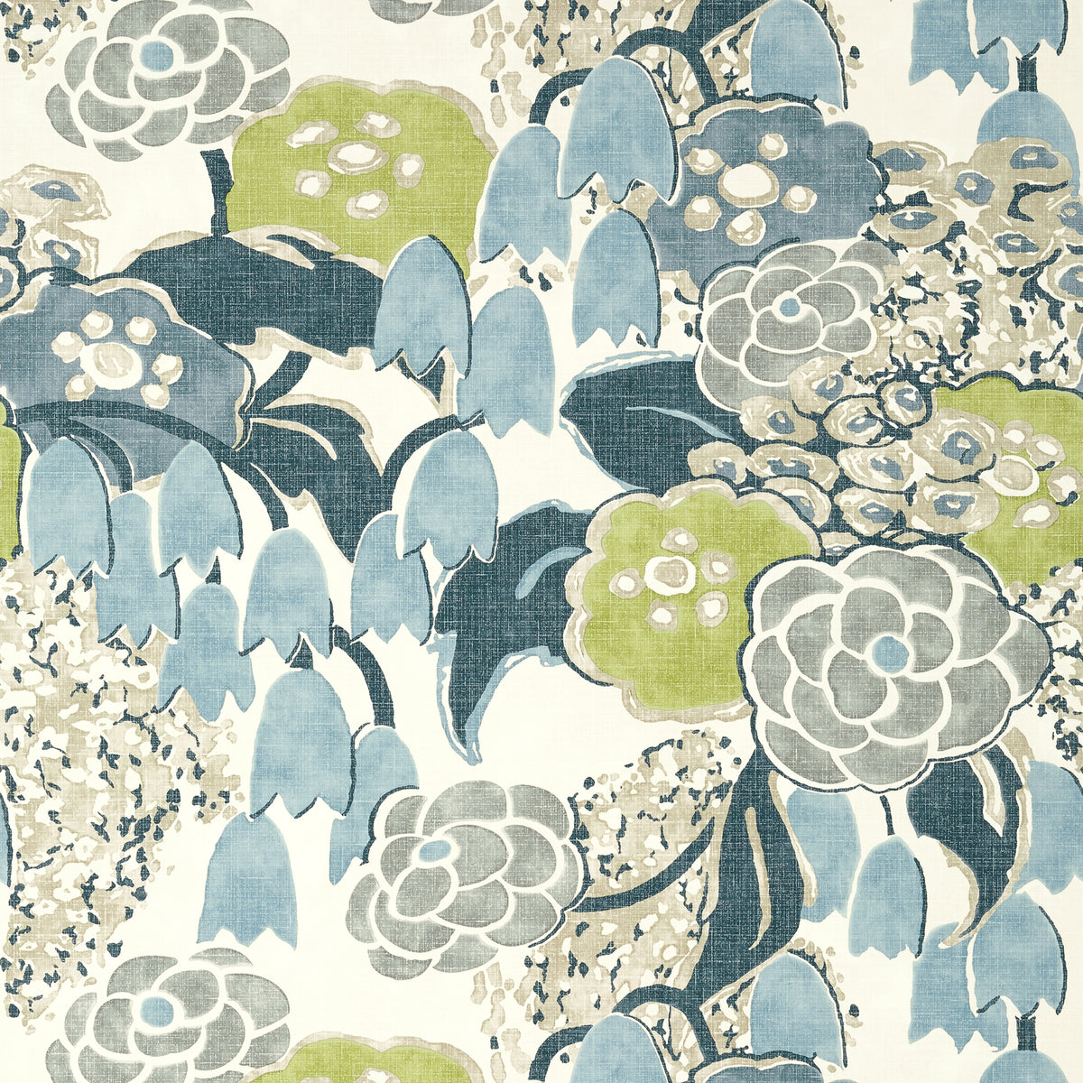 Anna French Laura wallpaper - Willow Tree collection - Citrus and Blue