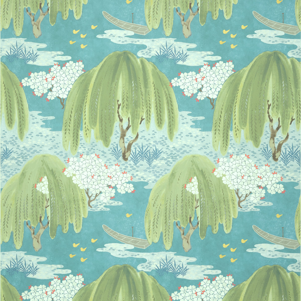 Anna French Willow Tree wallpaper - Willow Tree collection - Turquoise