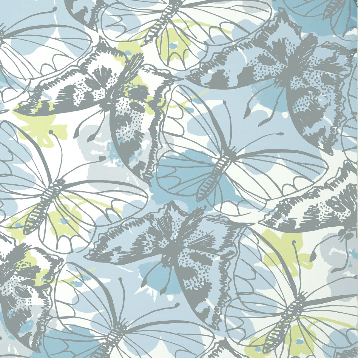 Anna French Paxton wallpaper - Willow Tree collection - Soft Blue