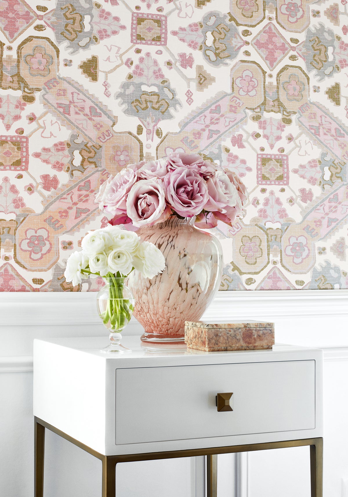 Thibaut Persian Carpet wallpaper - Heritage collection room setting