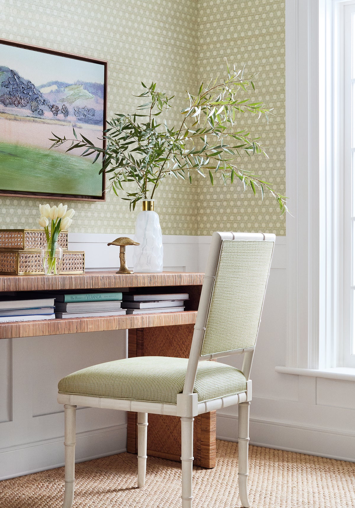 Thibaut Pergola wallpaper - Modern Resource 3 room setting