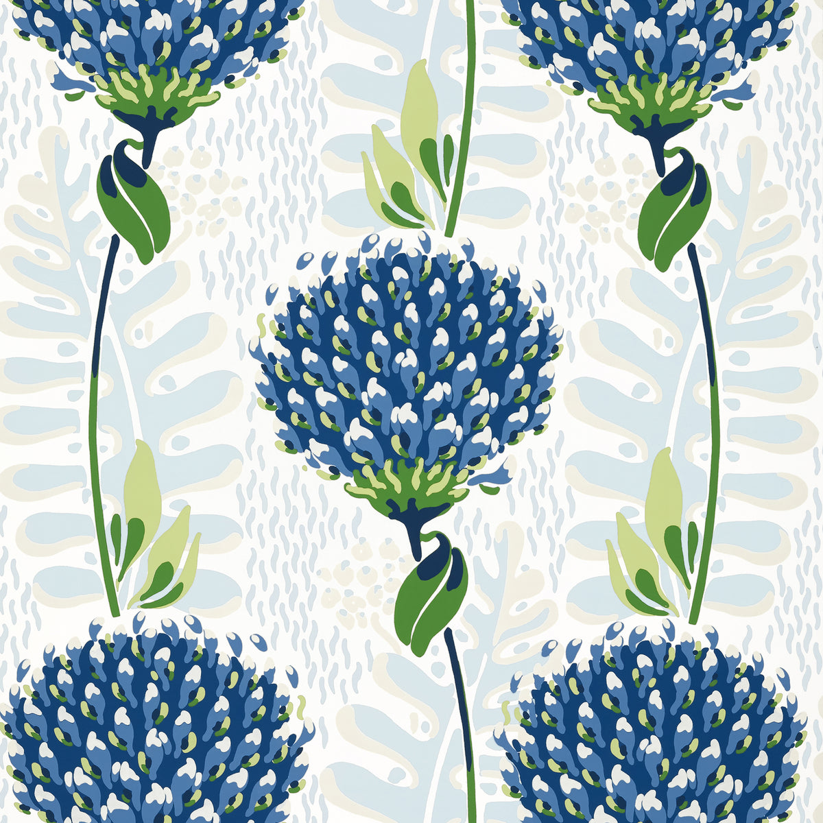 Thibaut Tiverton Blue and Green wallpaper colorway (T10650)
