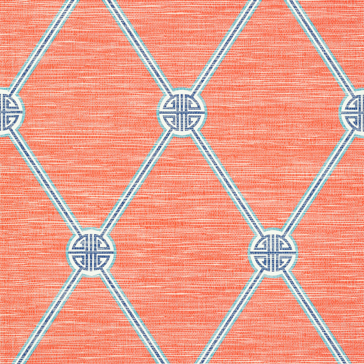 Thibaut Turnberry Trellis wallpaper - Pavilion - Coral