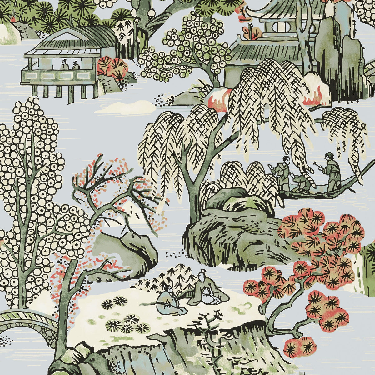 Thibaut - ASIAN SCENIC Wallpaper - Dynasty Collection