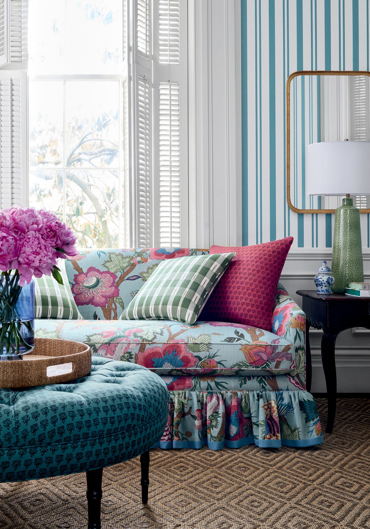 Thibaut MAGGIE STRIPE wallpaper room image