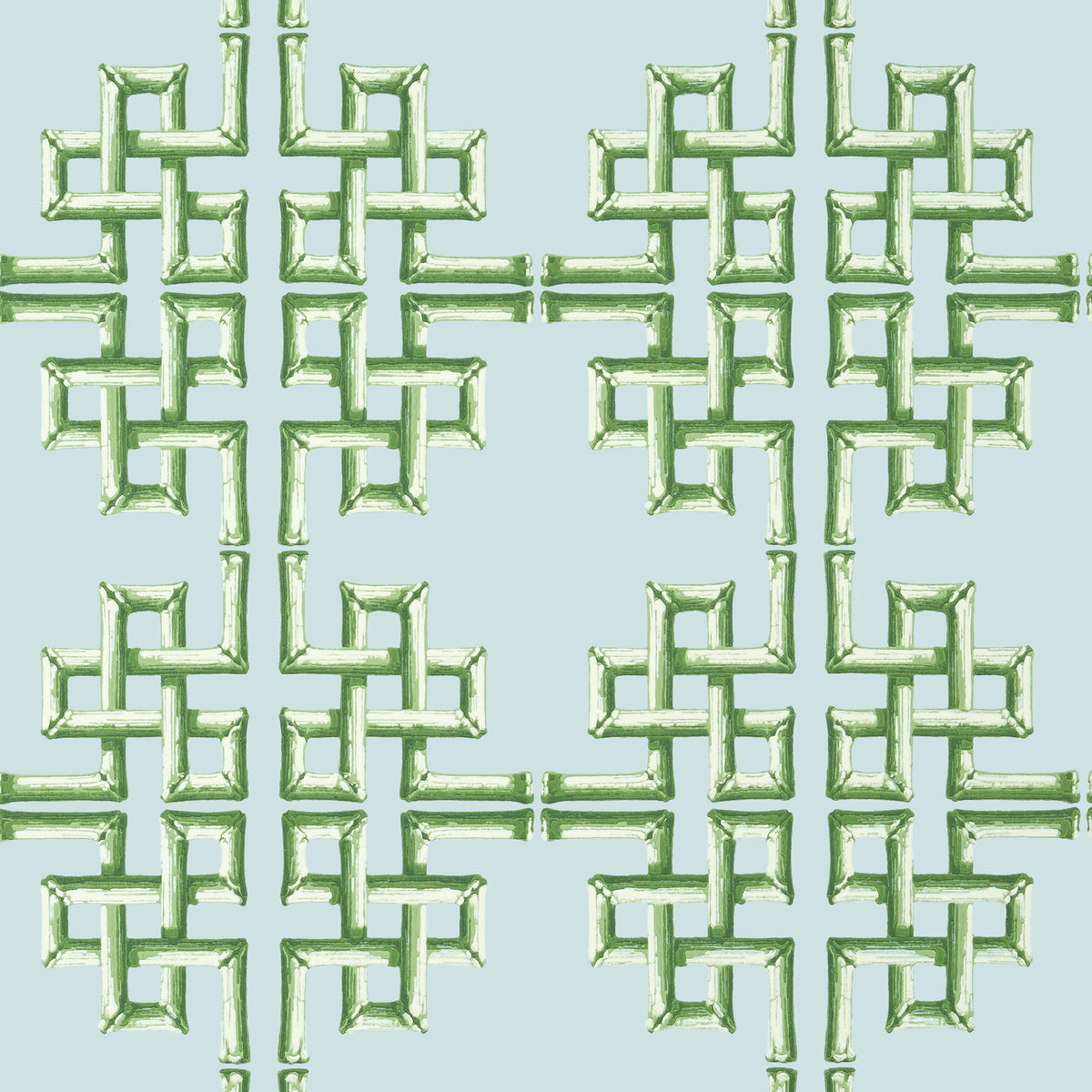 Thibaut BOCA BAMBOO wallpaper, Green and Blue