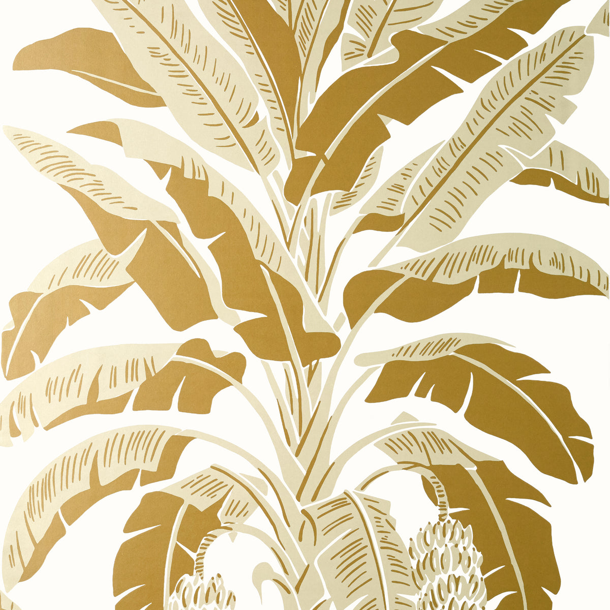 Thibaut BANANA TREE wallpaper, Metallic Gold