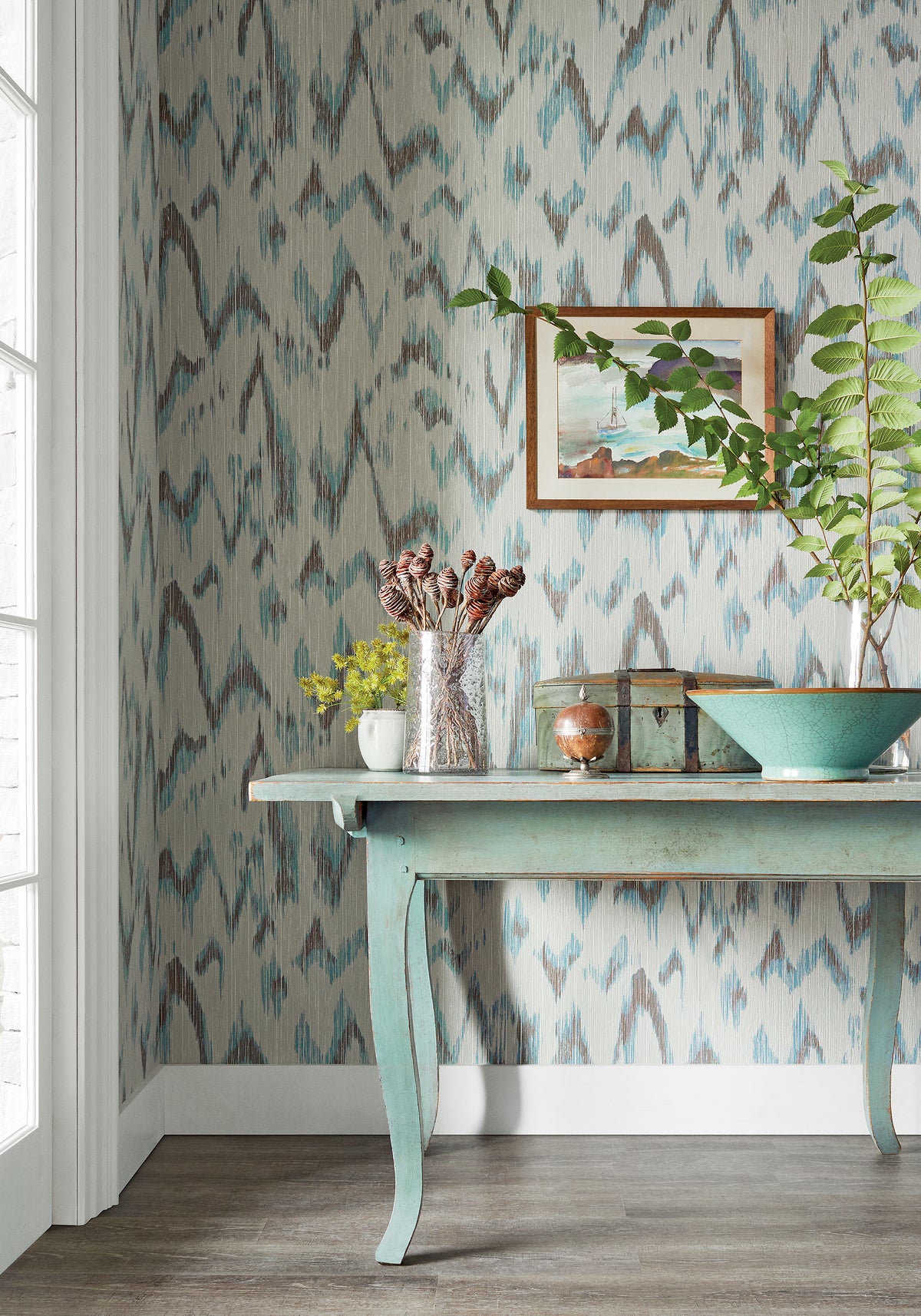 Thibaut Natural Resource 3 - Point Lobos wallpaper in a room