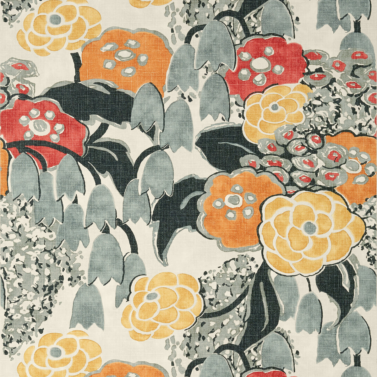Anna French Laura wallpaper - Willow Tree collection - Coral and Black