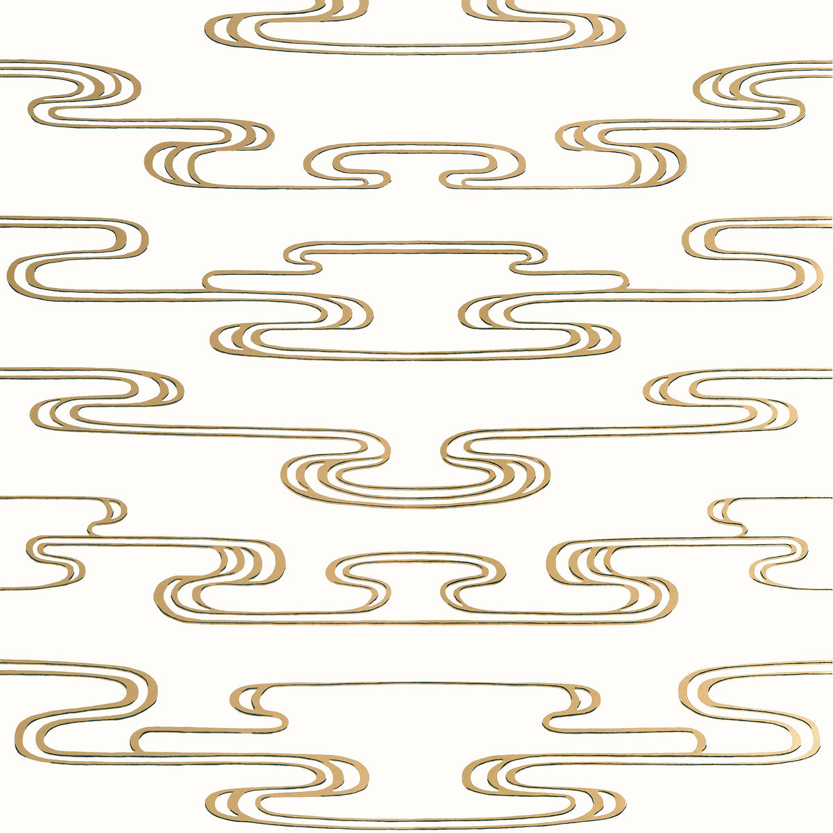 Anna French Cloudwater wallpaper - Willow Tree collection - Metallic Gold