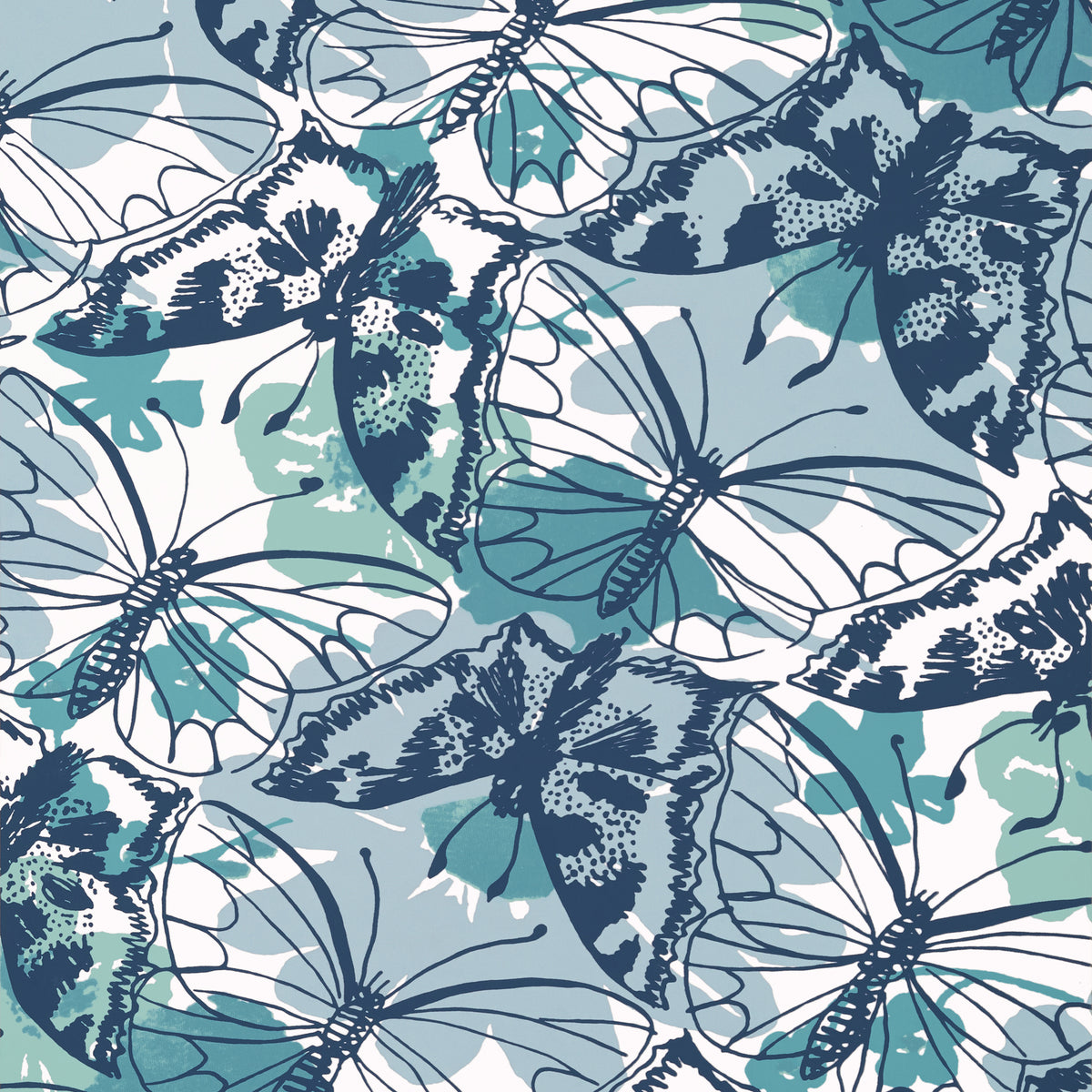 Anna French Paxton wallpaper - Willow Tree collection - Blue