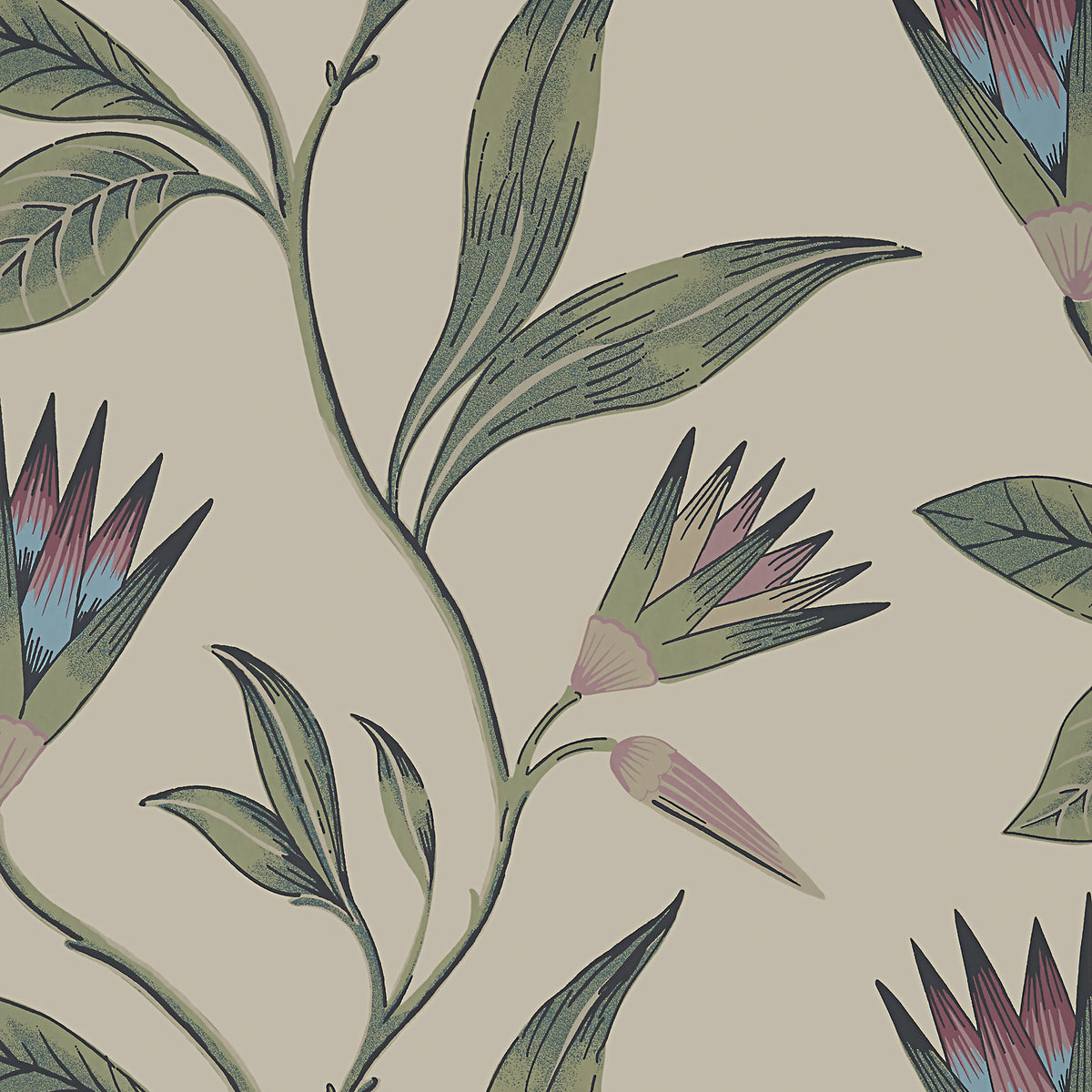 Anna French Cleo Vine wallpaper - Savoy collection - Plum and Blue
