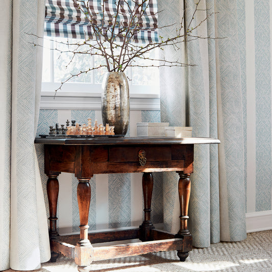 Anna French Clipperton Stripe wallpaper - Antilles collection room setting