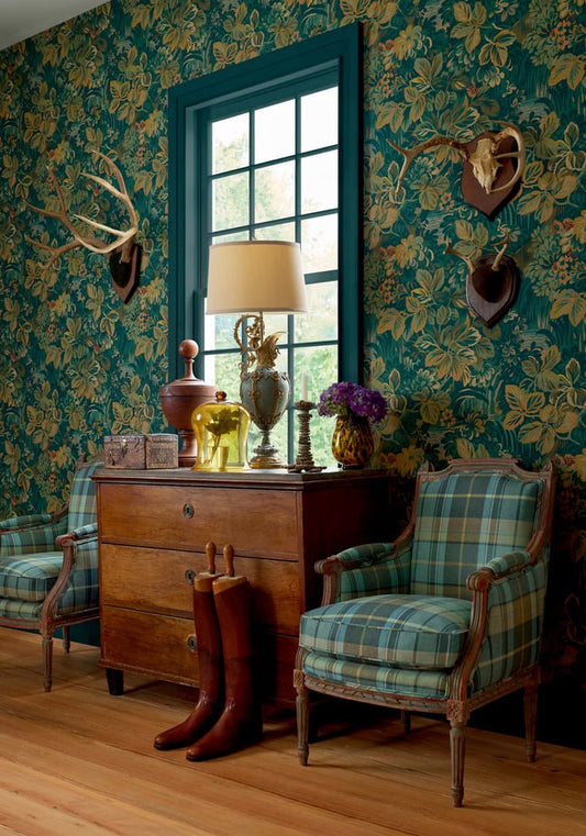 Thibaut - NIGHT GARDEN Wallpaper - Boxwood Collection