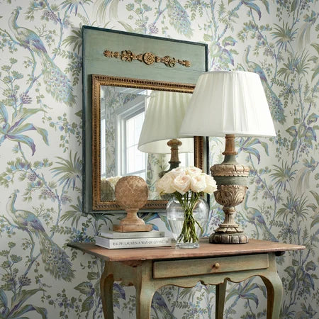 Anna French - PEACOCK TOILE Wallpaper - Bristol Collection