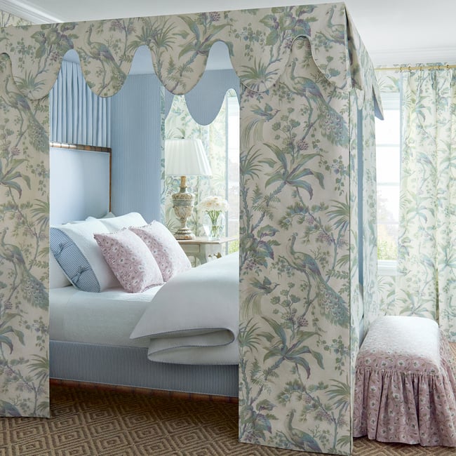 Anna French - PEACOCK TOILE Wallpaper - Bristol Collection