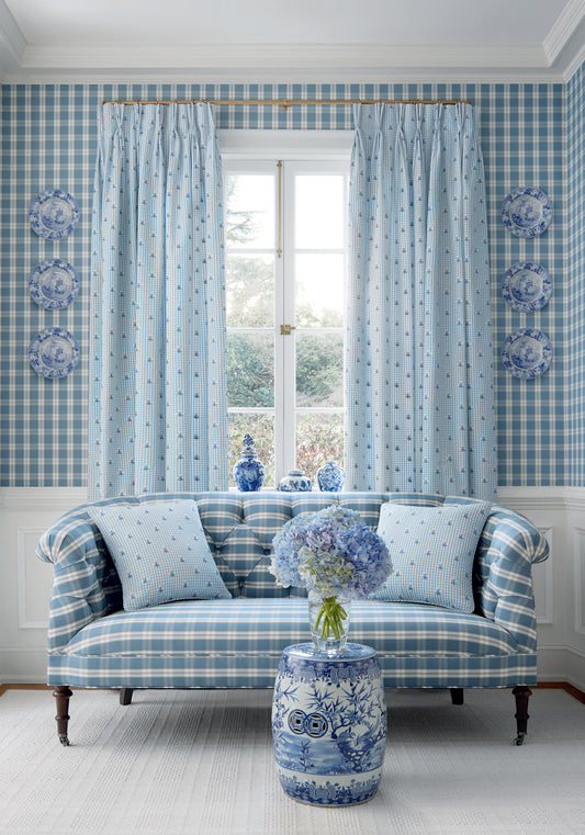 Anna French Payton Check wallpaper - Clermont Collection