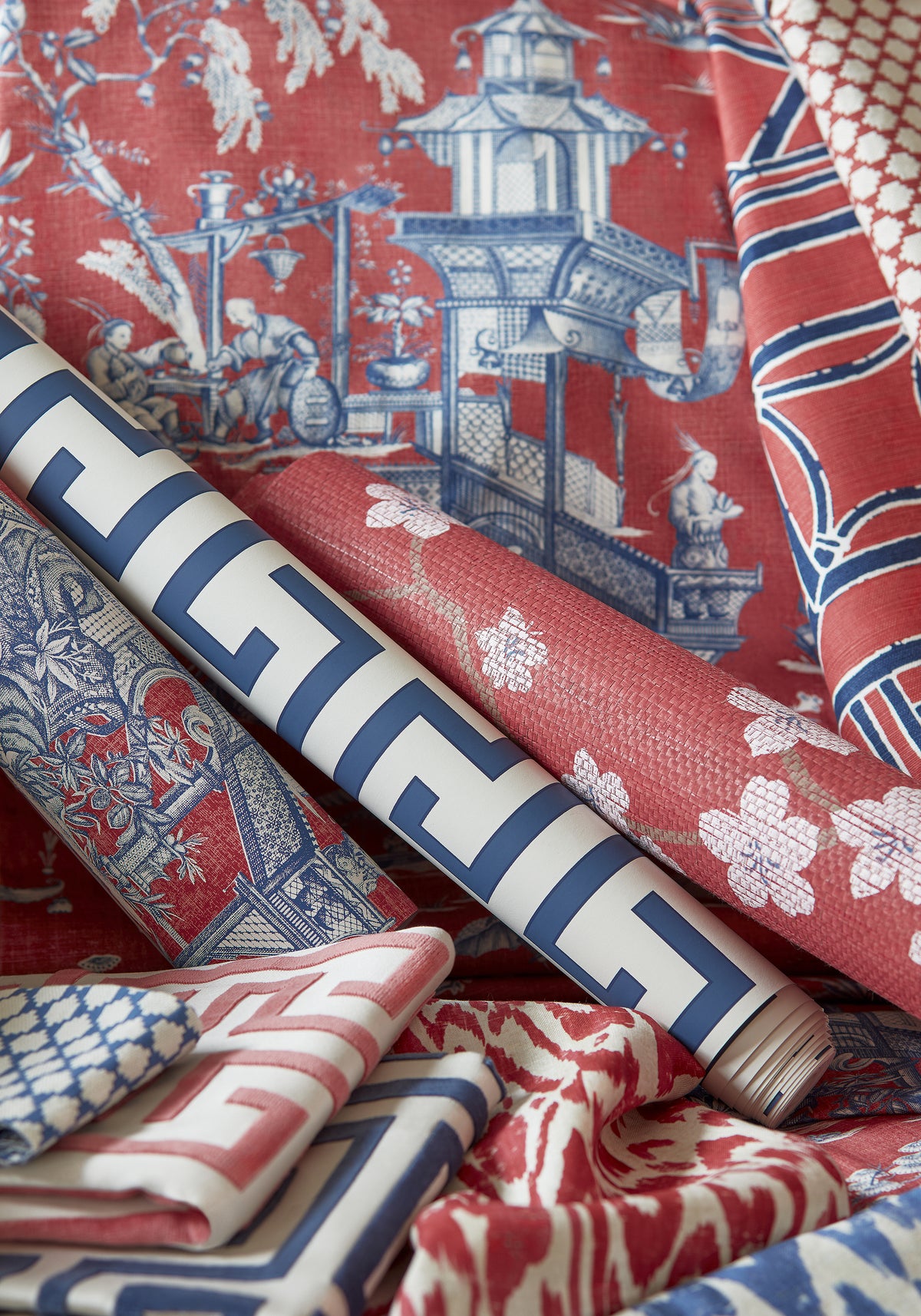 Thibaut Sakura wallpaper - Dynasty room setting