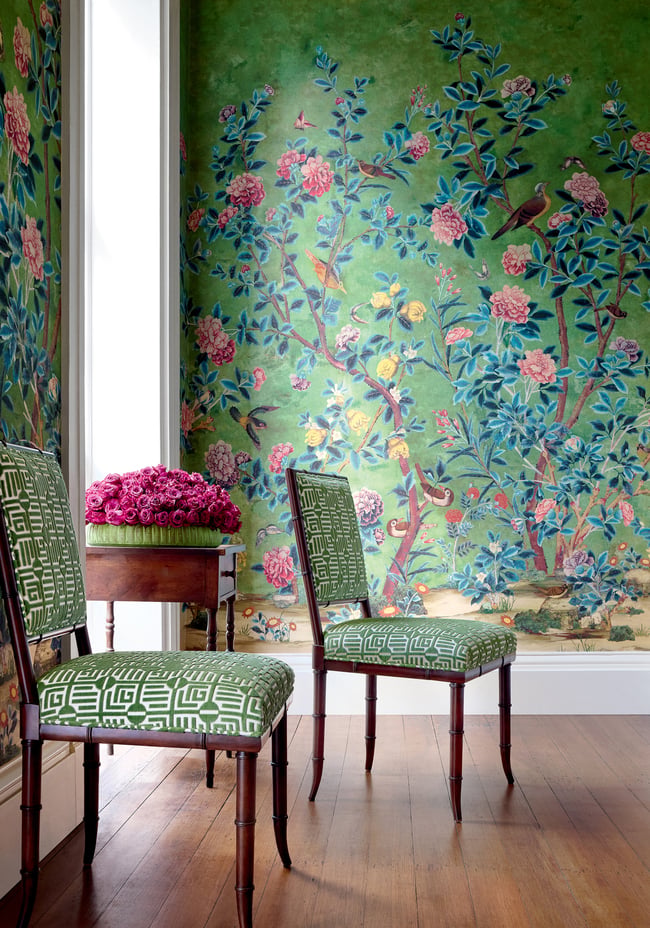 Thibaut - JARDIN BLOOM MURAL Wallpaper - Grand Palace Collection
