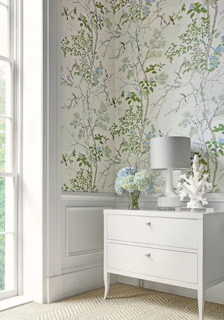 KATSURA Wallpaper by Thibaut, Grand Palace Collection in Double Rolls