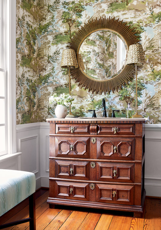 Thibaut Lincoln Toile wallpaper - Heritage collection room setting