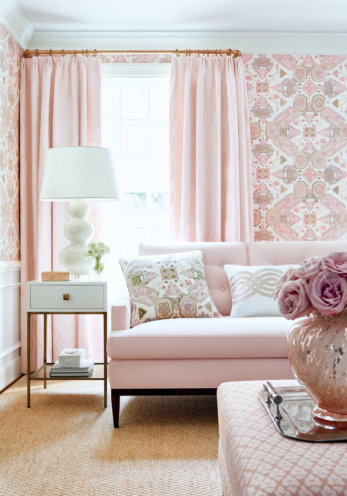 Thibaut Persian Carpet wallpaper - Heritage collection room setting
