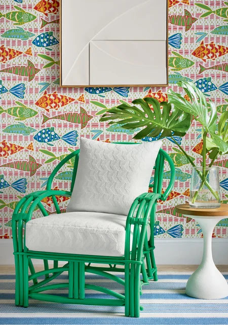 Thibaut - BATIK FISH Wallpaper -  Islander Collection