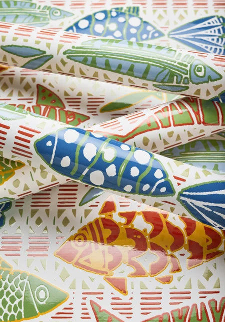 Thibaut - BATIK FISH Wallpaper -  Islander Collection