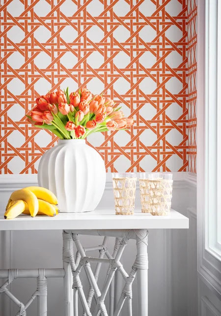 Thibaut - CANARY TRELLIS Wallpaper -  Islander Collection