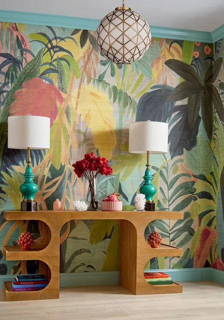 RAINFOREST MURAL Wallpaper by Thibaut, Islander Collection (3 Panel Mural Roll)
