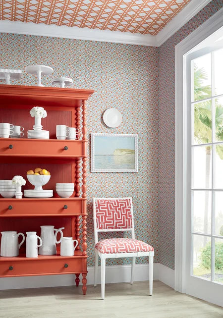 Thibaut - CANARY TRELLIS Wallpaper -  Islander Collection