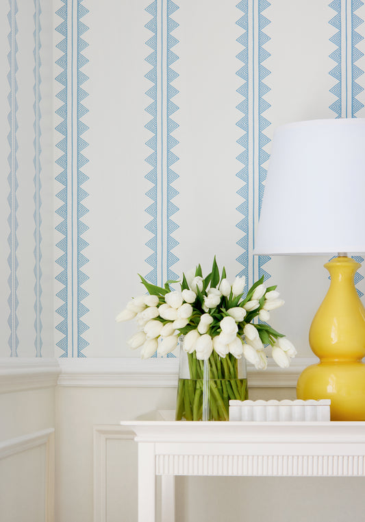 Thibaut Agave Stripe wallpaper - Kismet room setting