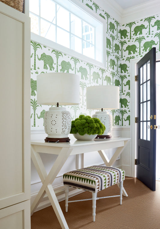 Thibaut Elephant wallpaper - Kismet room setting