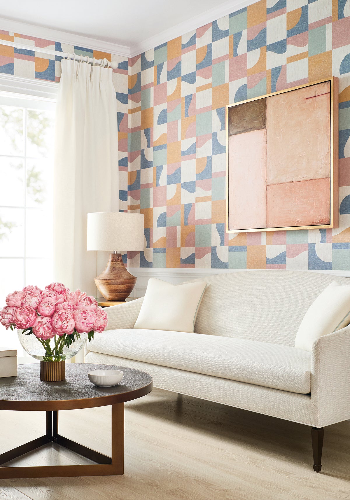 Thibaut Colored Blocks wallpaper - Modern Resource 3 room setting
