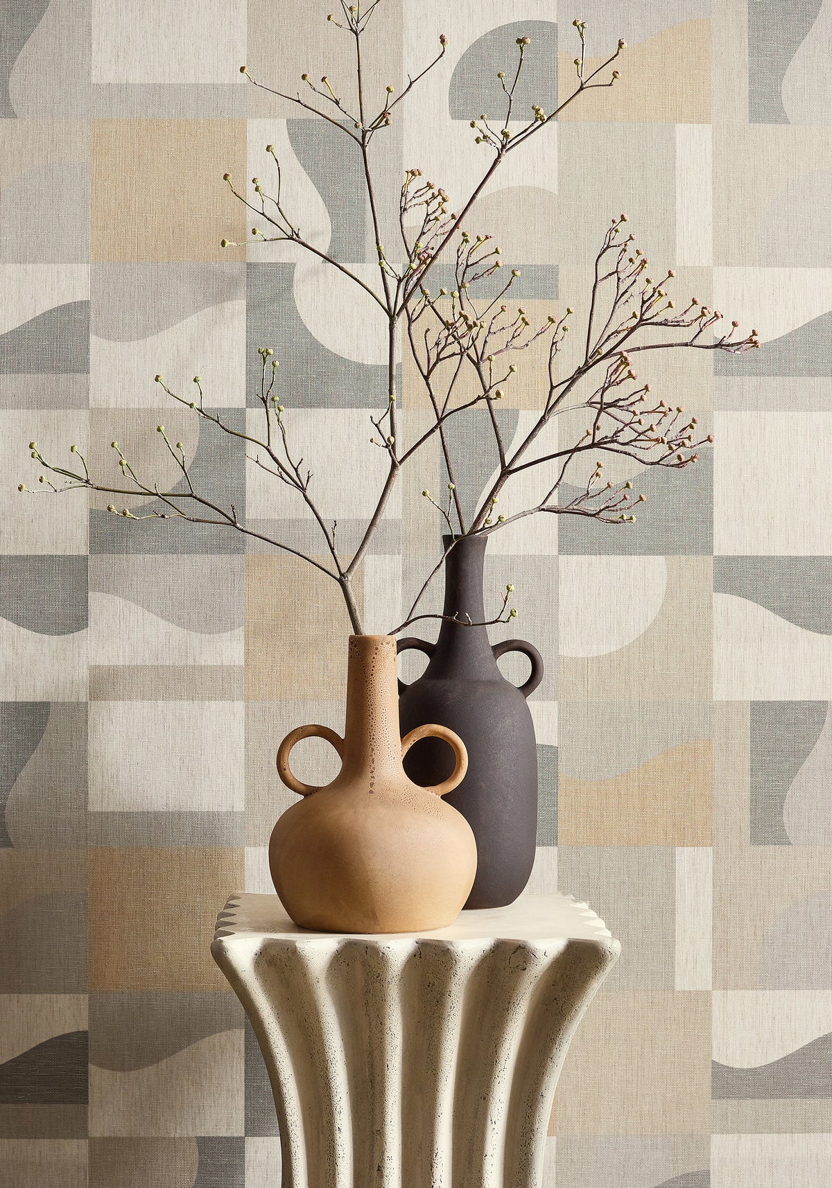 Thibaut Colored Blocks wallpaper - Modern Resource 3 room setting