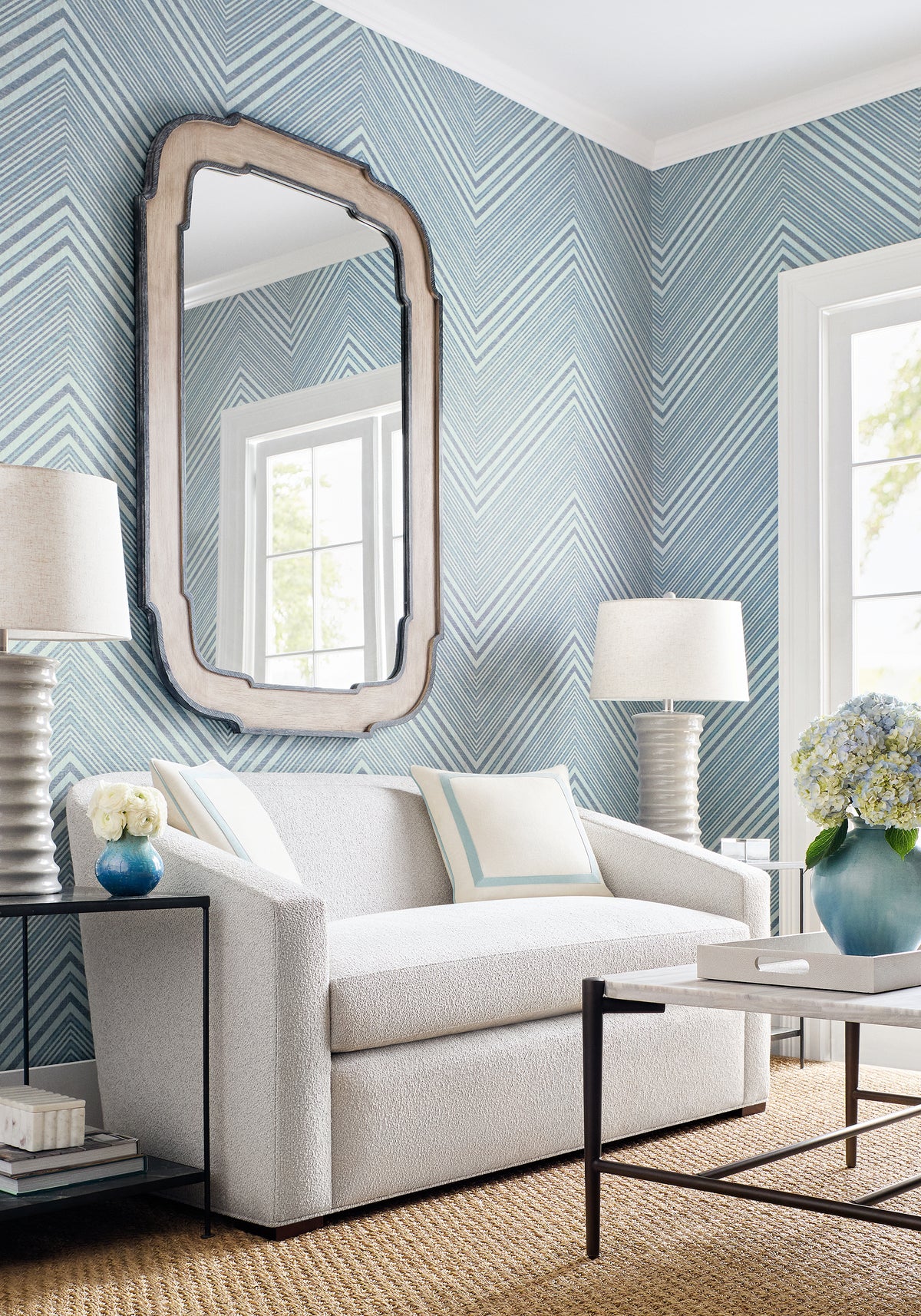 Thibaut Elevation wallpaper - Modern Resource 3 room setting