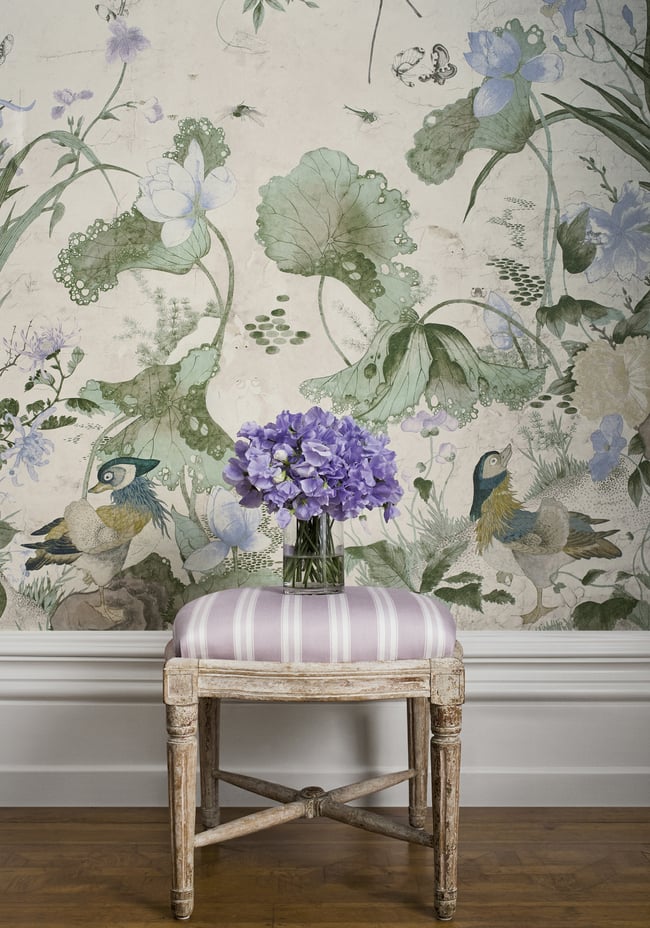 Thibaut - WILD WISTERIA MURAL Wallpaper - Sojourn Collection - Mural Resource
