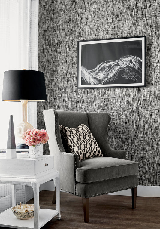 Thibaut Arthur's Tweed wallpaper - Natural Resource 3 room setting