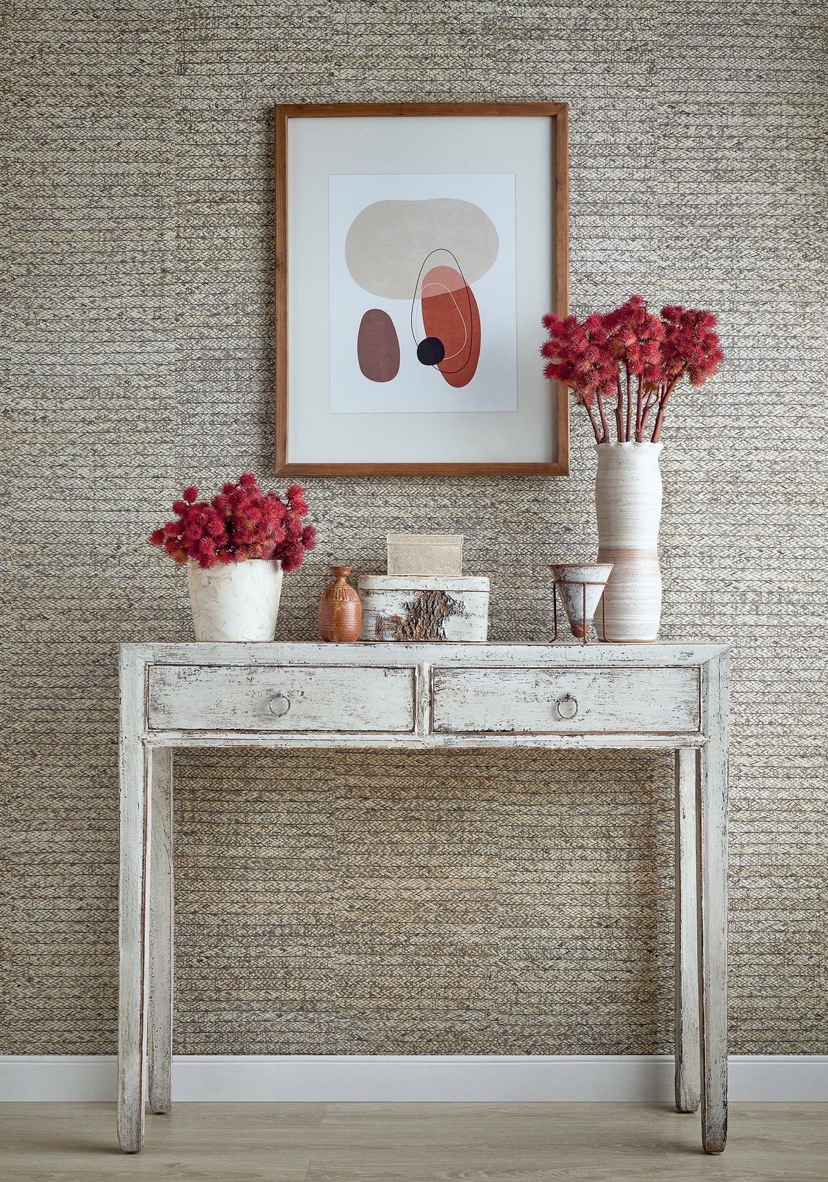 Thibaut Pima Braid wallpaper - Natural Resource 3 room setting