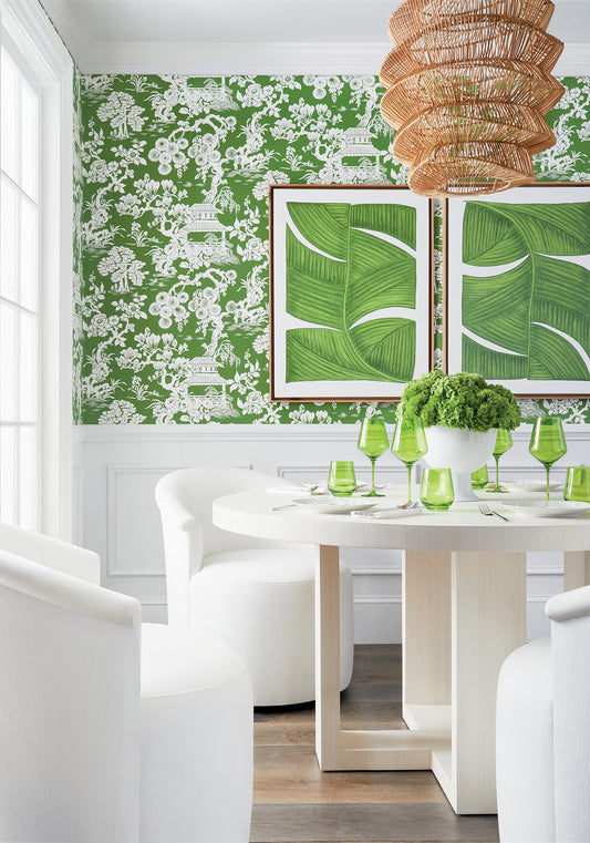 Thibaut Japanese Garden wallpaper - Pavilion collection room setting