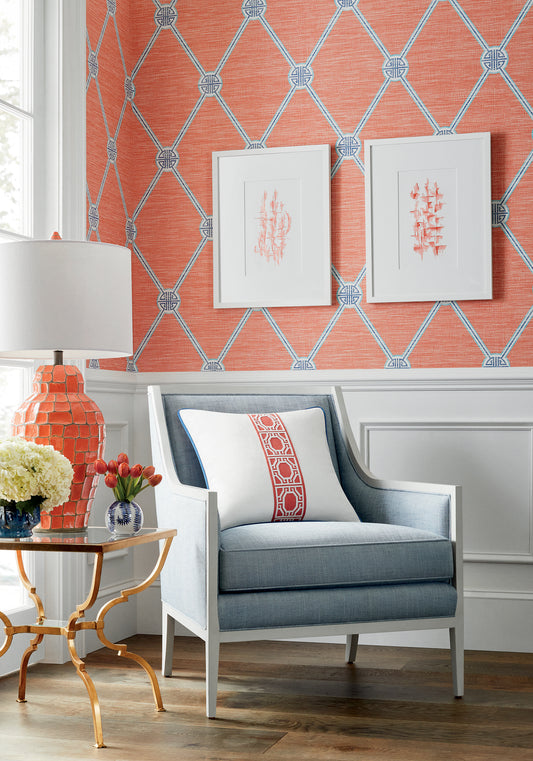 Thibaut Turnberry Trellis wallpaper - Pavilion collection room setting