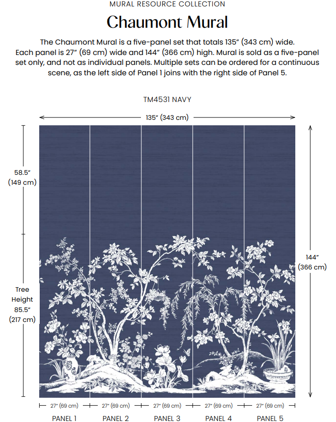 Thibaut - CHAUMONT MURAL Wallpaper - Mural Resource