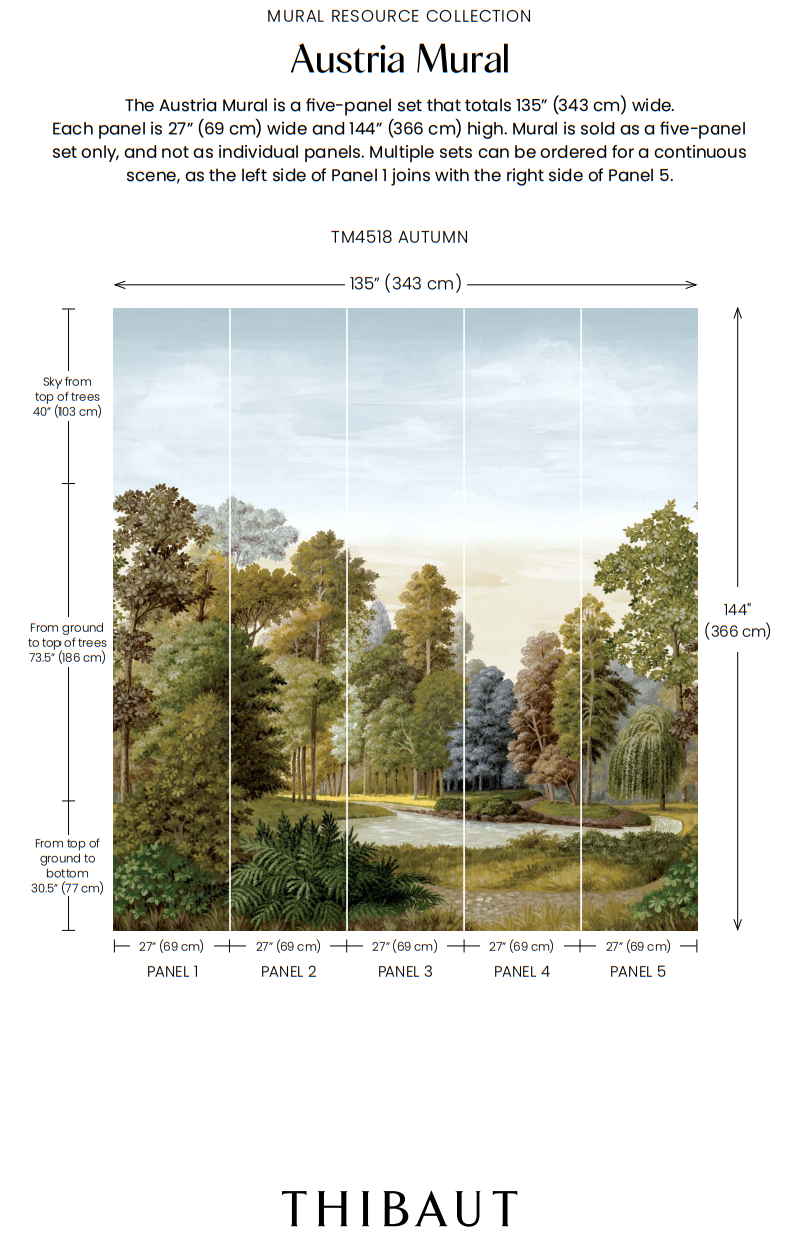 Thibaut - AUSTRIA MURAL Wallpaper - Mural Resource