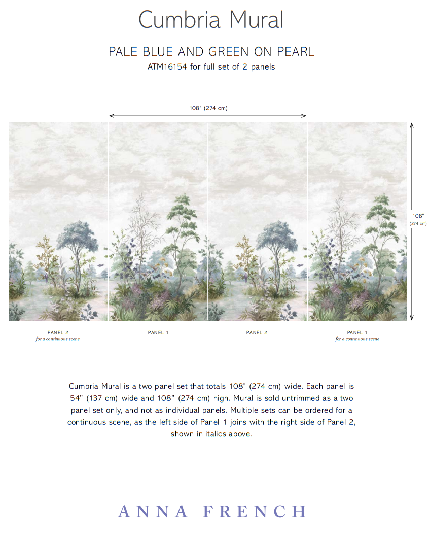 Anna French - CUMBRIA MURAL Wallpaper - Belvedere Collection