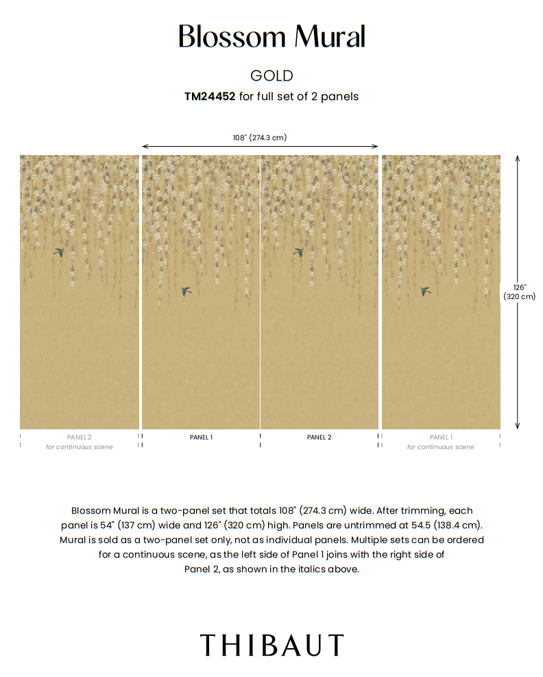 Thibaut Blossom Mural wallpaper - Yutori Collection