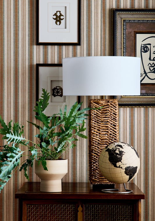 Thibaut Bennett Stripe wallpaper - Stripes & Checks Resource room setting