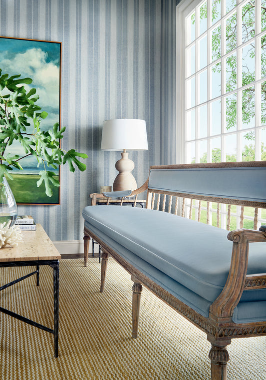 Thibaut Frisco Stripe wallpaper - Stripes & Checks Resource room setting