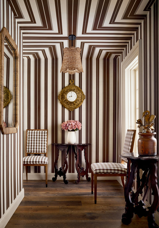 Thibaut Norfolk Stripe wallpaper - Stripes & Checks Resource room setting