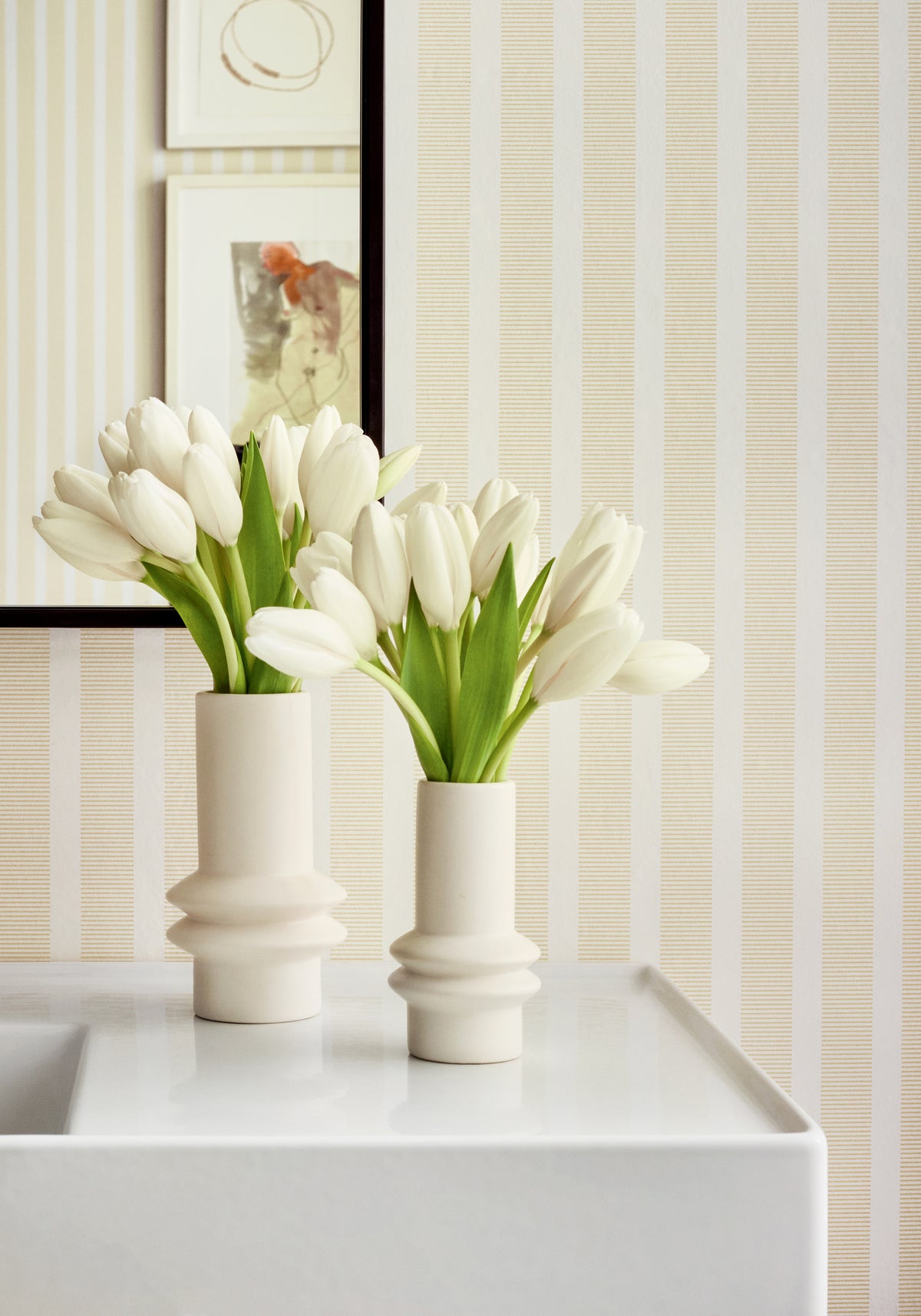 Thibaut Railway Stripe wallpaper - Stripes & Checks Resource room setting