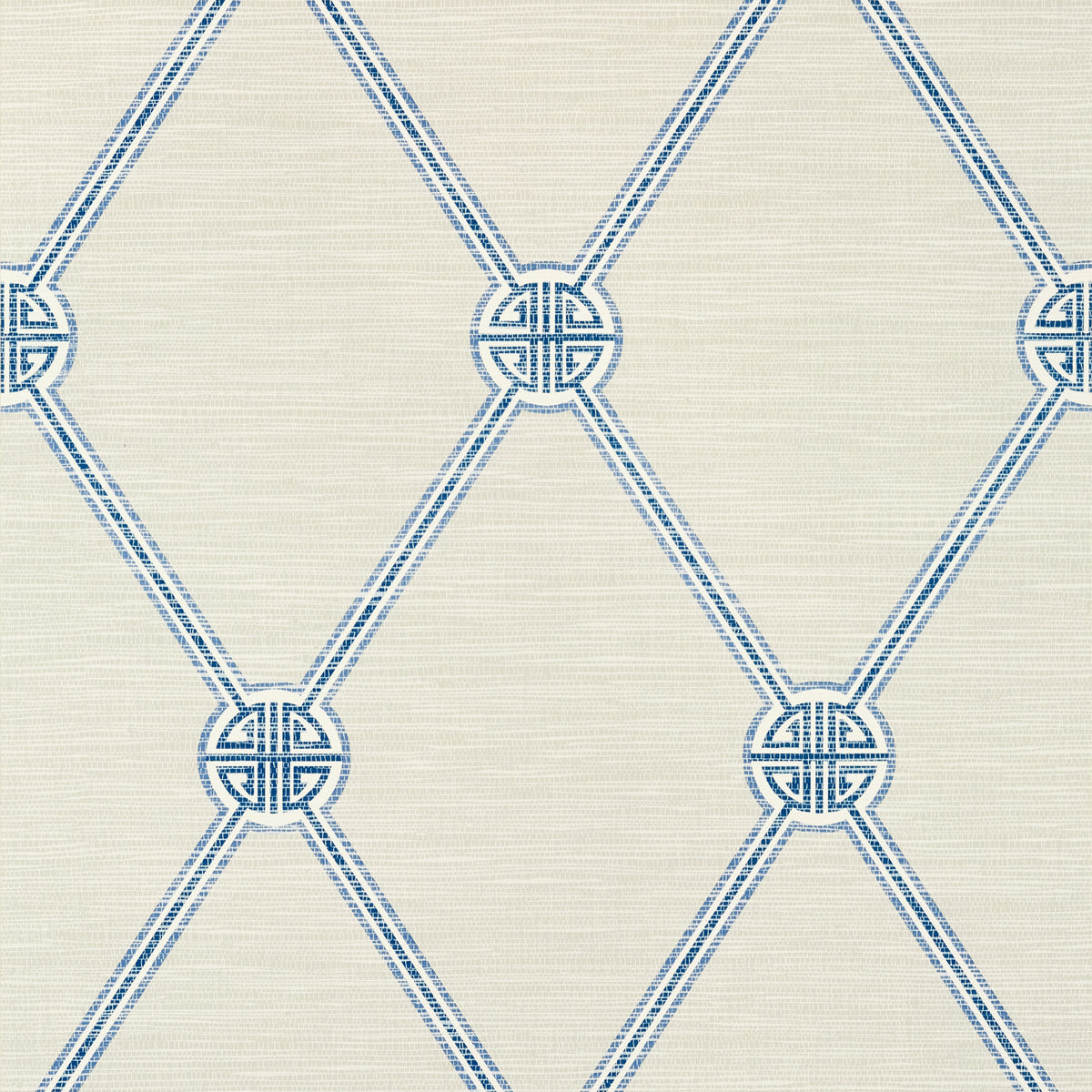 Thibaut Turnberry Trellis wallpaper - Pavilion - Beige and Blue